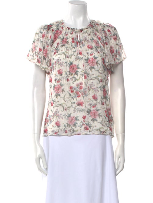 Rebecca Taylor Silk Floral Print T-Shirt