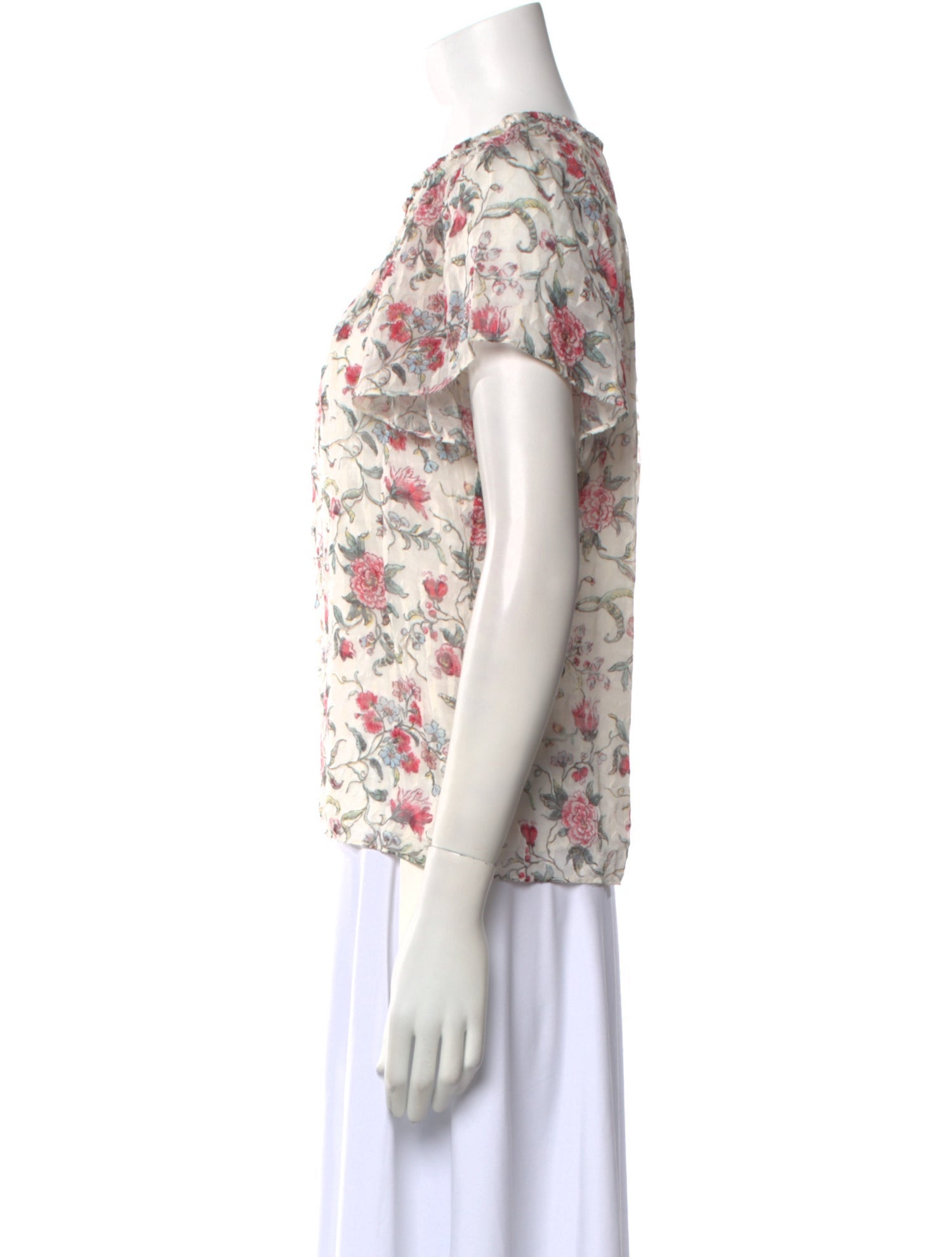 Rebecca Taylor Silk Floral Print T-Shirt