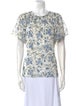 Rebecca Taylor Silk Floral Print T-Shirt