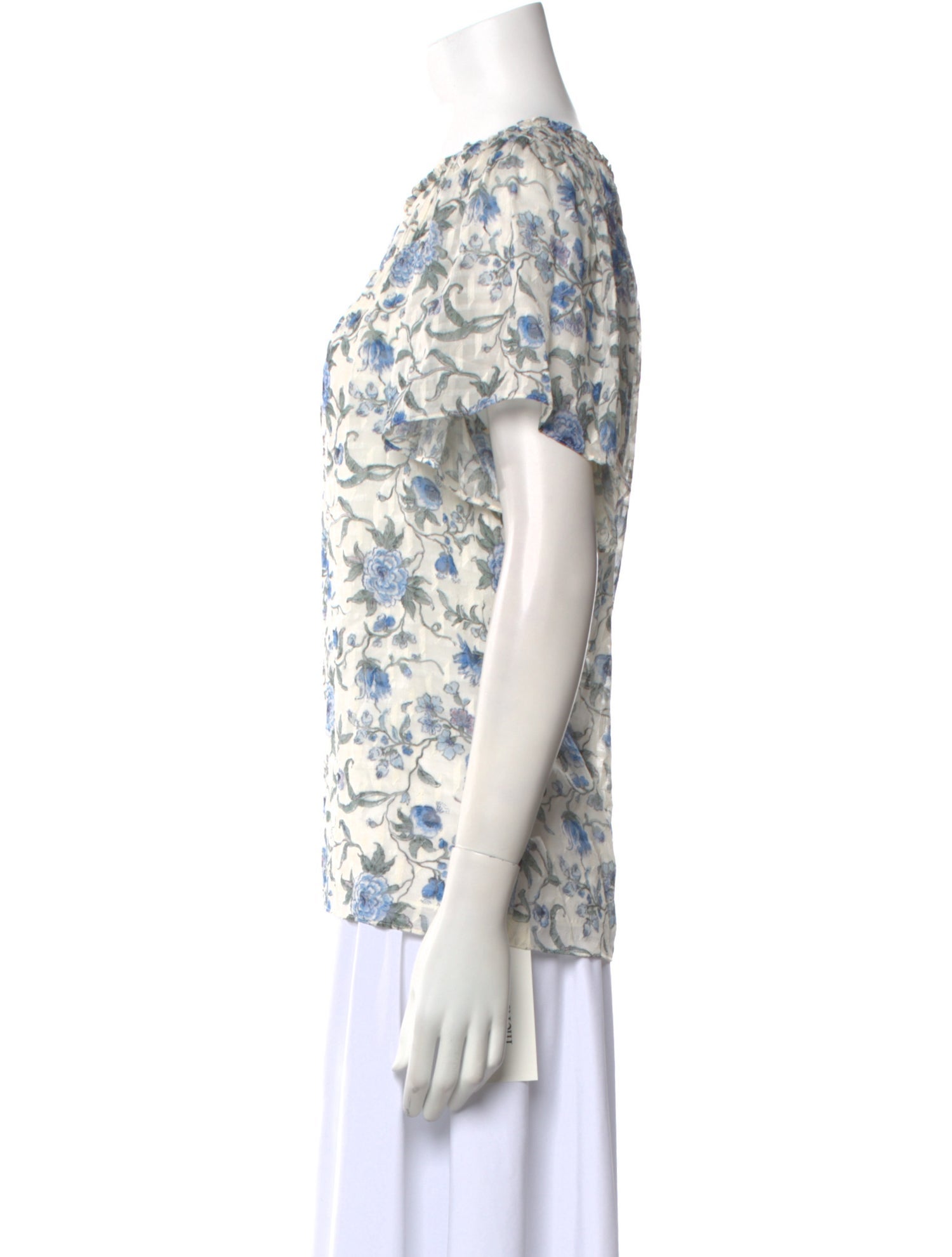 Rebecca Taylor Silk Floral Print T-Shirt