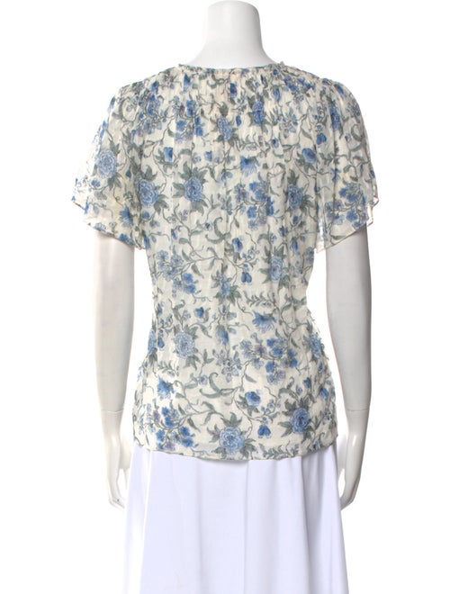 Rebecca Taylor Silk Floral Print T-Shirt