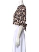 Rebecca Taylor Animal Print Crew Neck Crop Top
