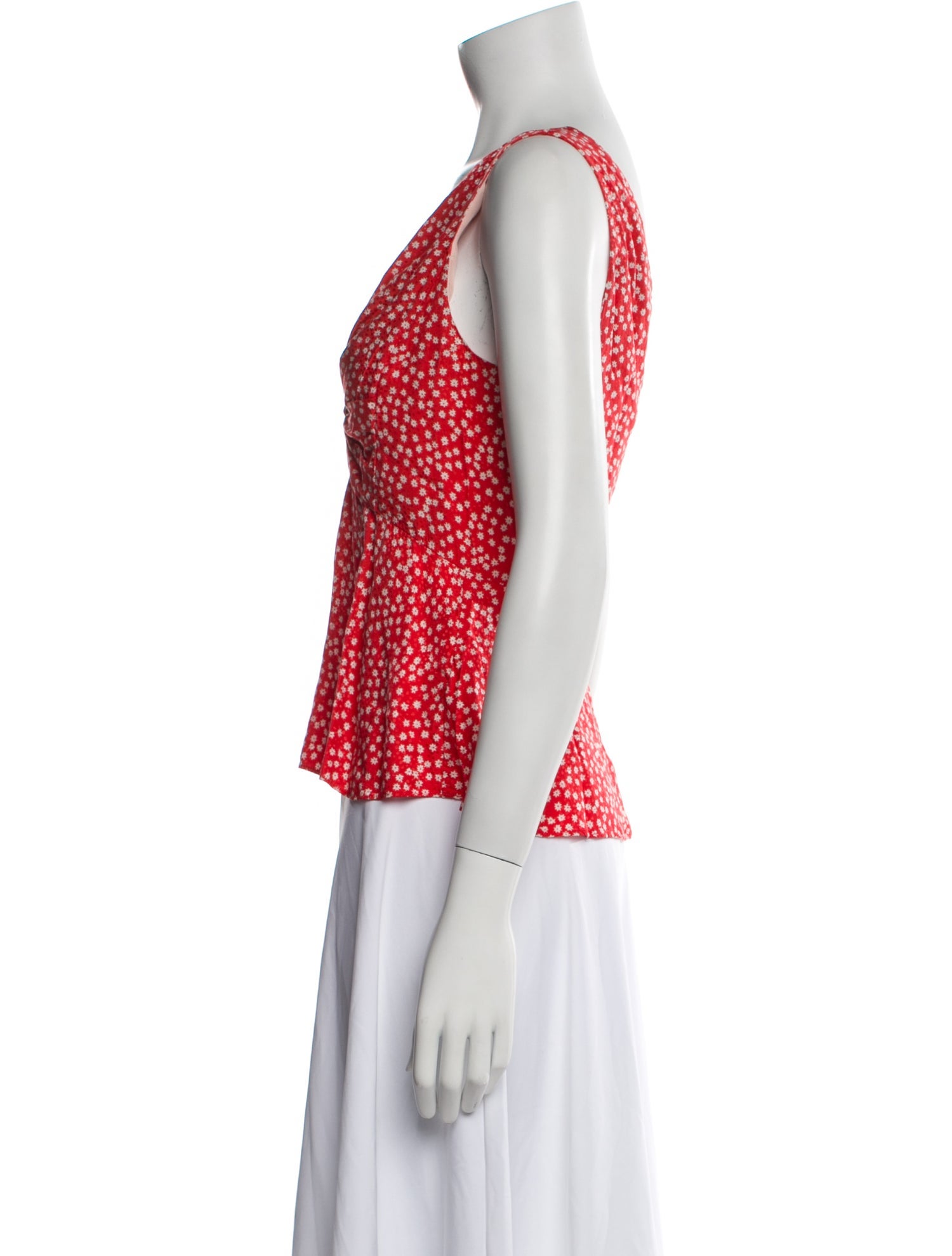 Rebecca Taylor Floral Print V-Neck Crop Top