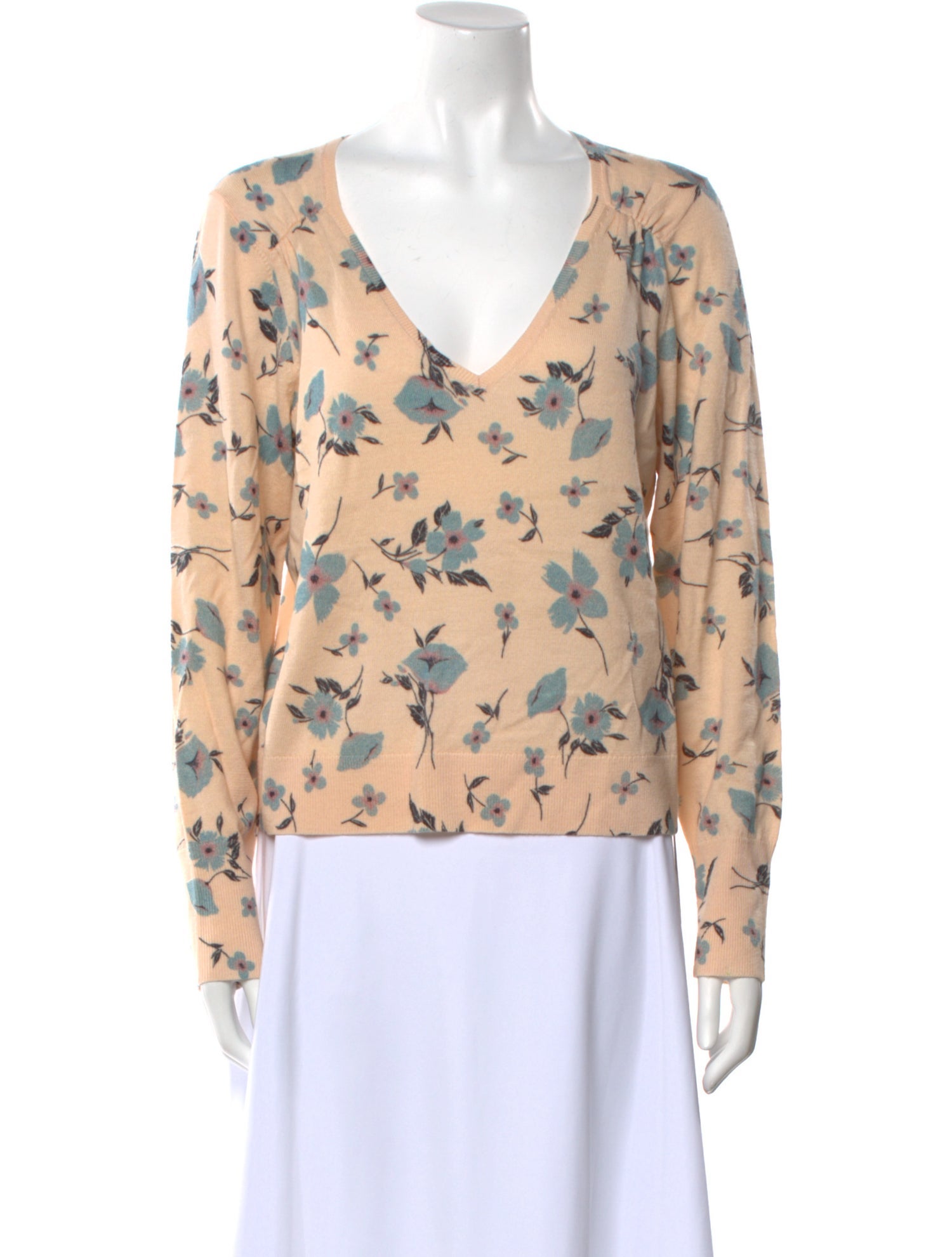 Rebecca Taylor Wool Floral Print Sweater