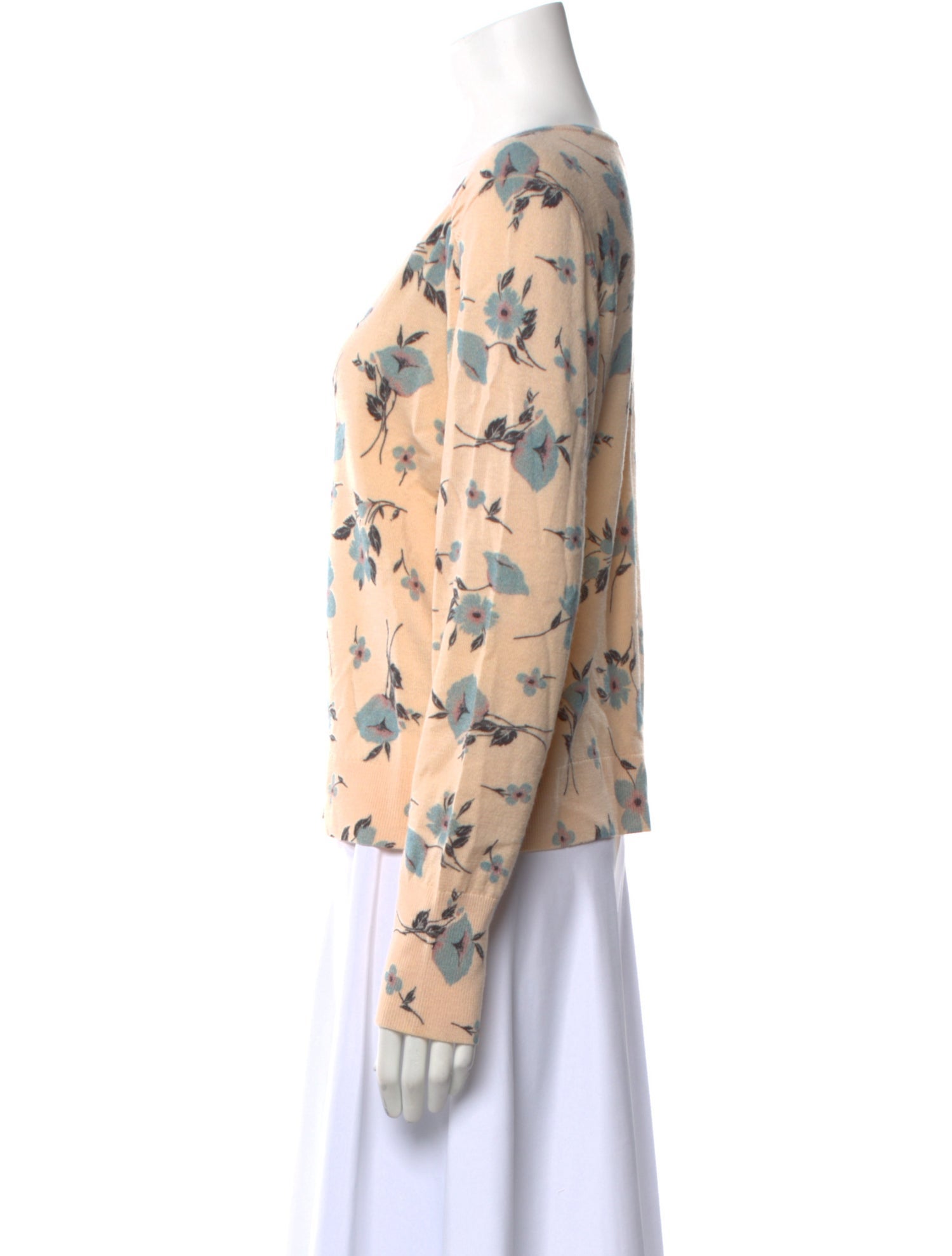 Rebecca Taylor Wool Floral Print Sweater