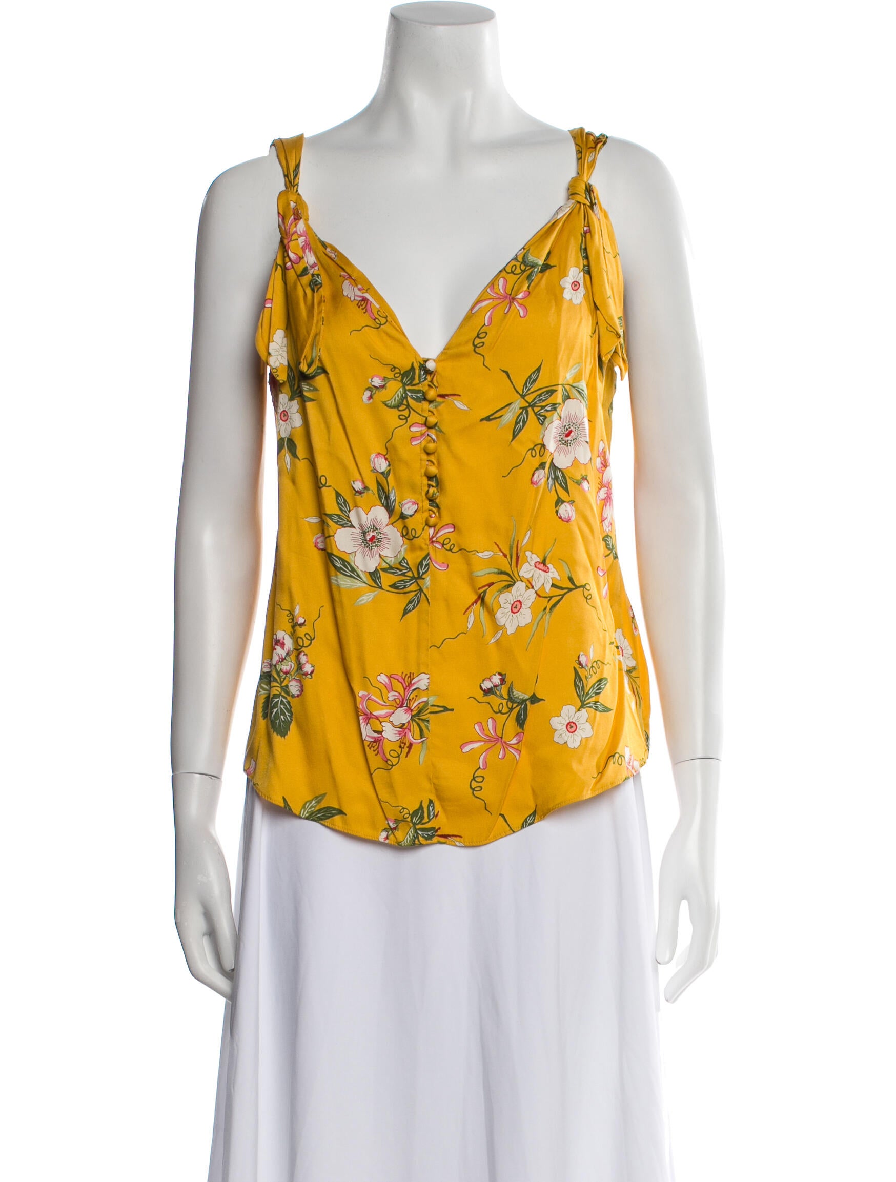 Rebecca Taylor Floral Print V-Neck Blouse