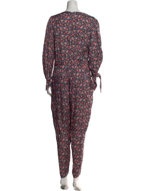 Rebecca Taylor Printed Plunge Neckline Jumpsuit
