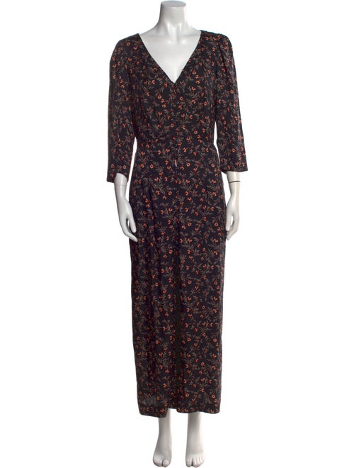 Rebecca Taylor Printed V-Neck Jumpsuit