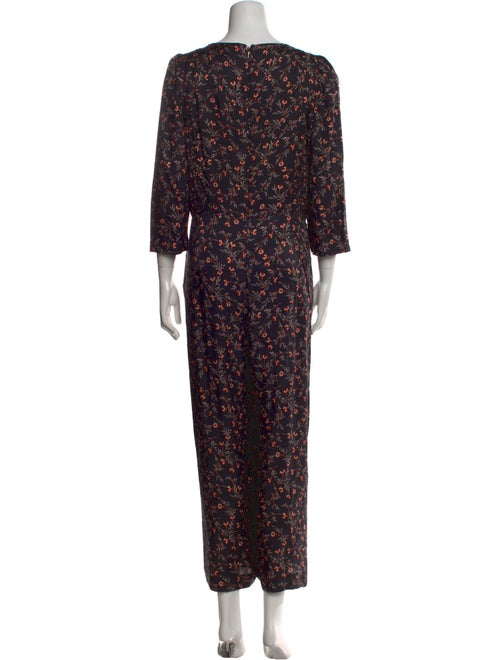 Rebecca Taylor Printed V-Neck Jumpsuit