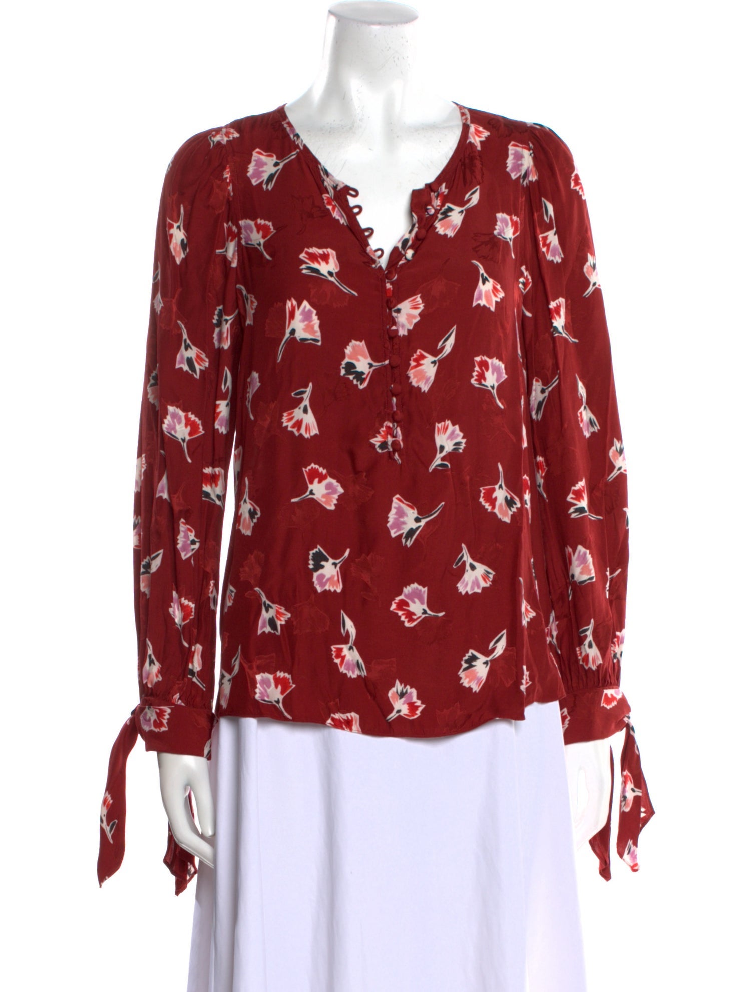 Rebecca Taylor Floral Print V-Neck Blouse w/ Tags