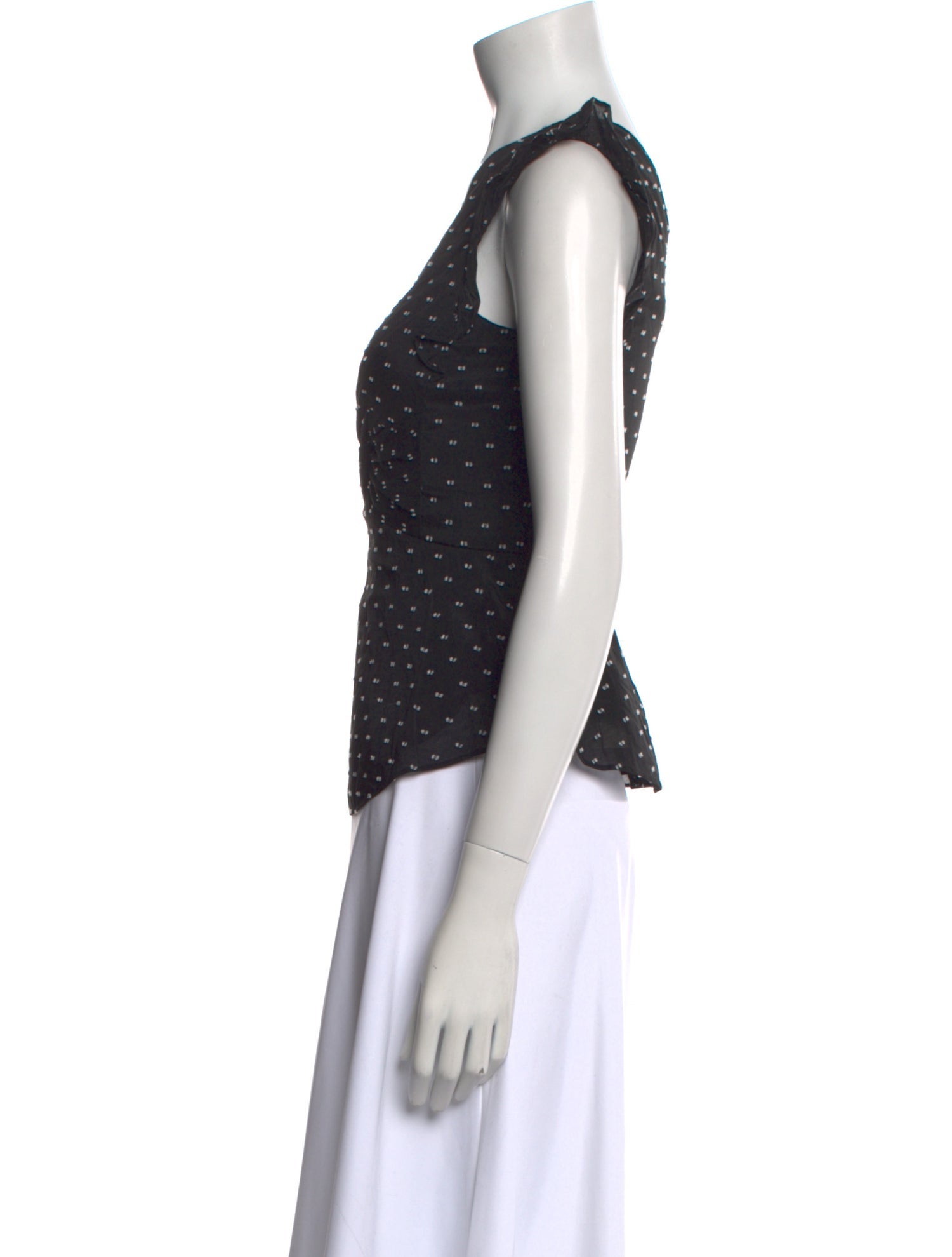 Rebecca Taylor Polka Dot Print Cowl Neck Top