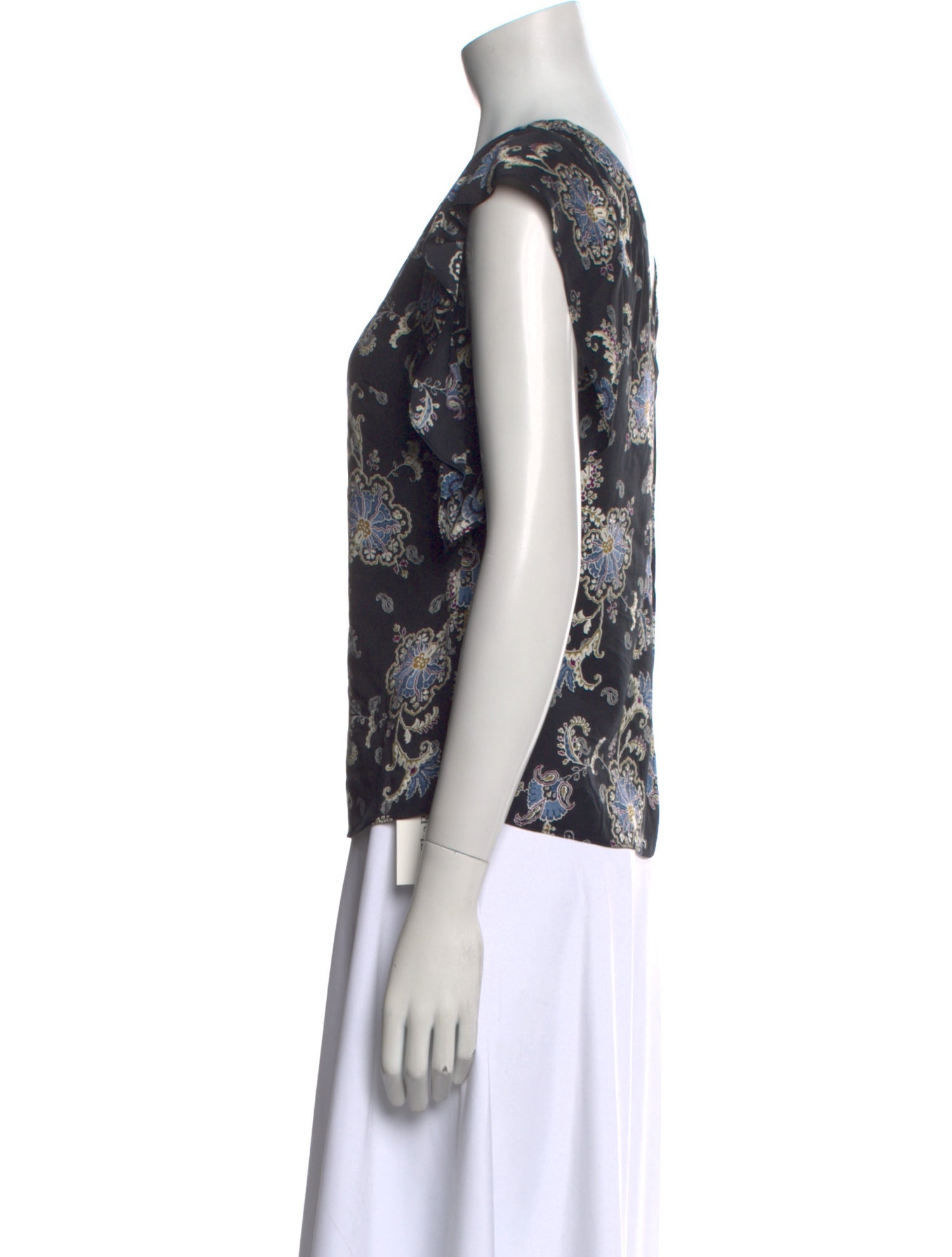 Rebecca Taylor Floral Print V-Neck Blouse