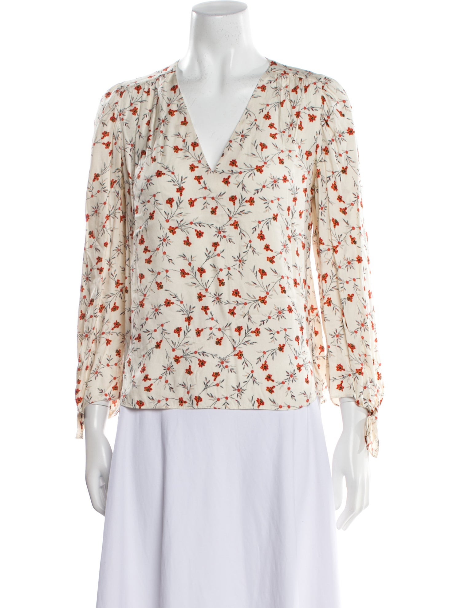 Rebecca Taylor Floral Print V-Neck Blouse w/ Tags