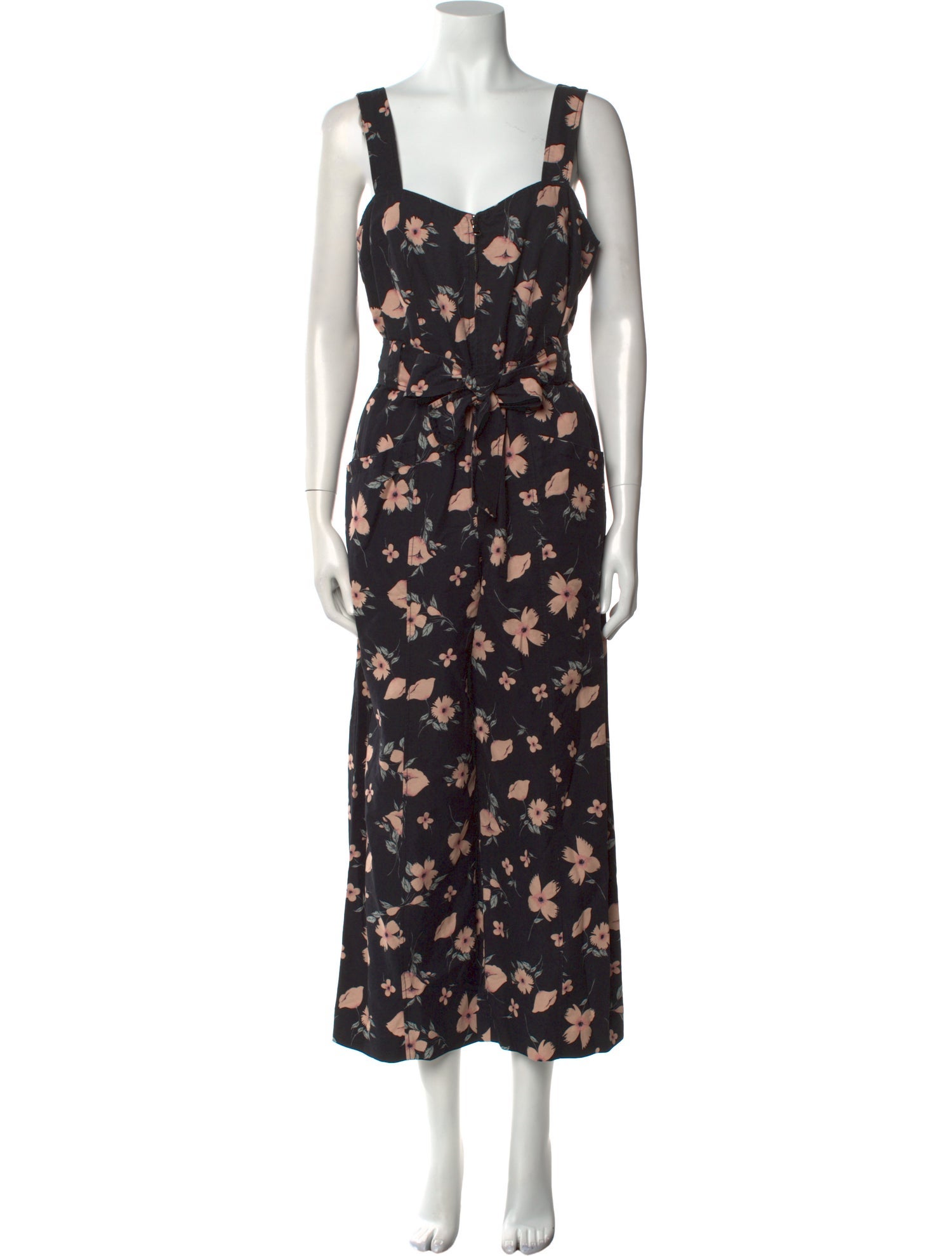 Rebecca Taylor Floral Print Square Neckline Jumpsuit