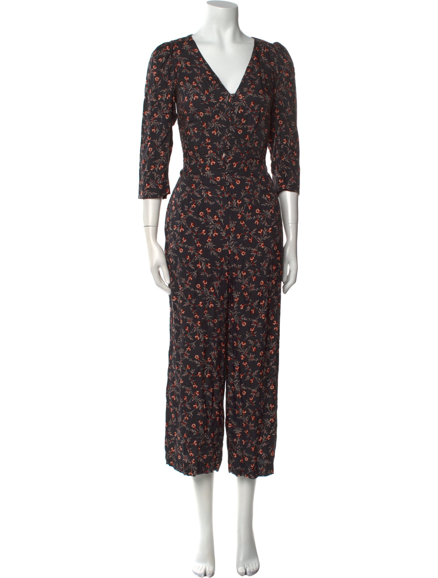 Rebecca Taylor Floral Print V-Neck Jumpsuit w/ Tags