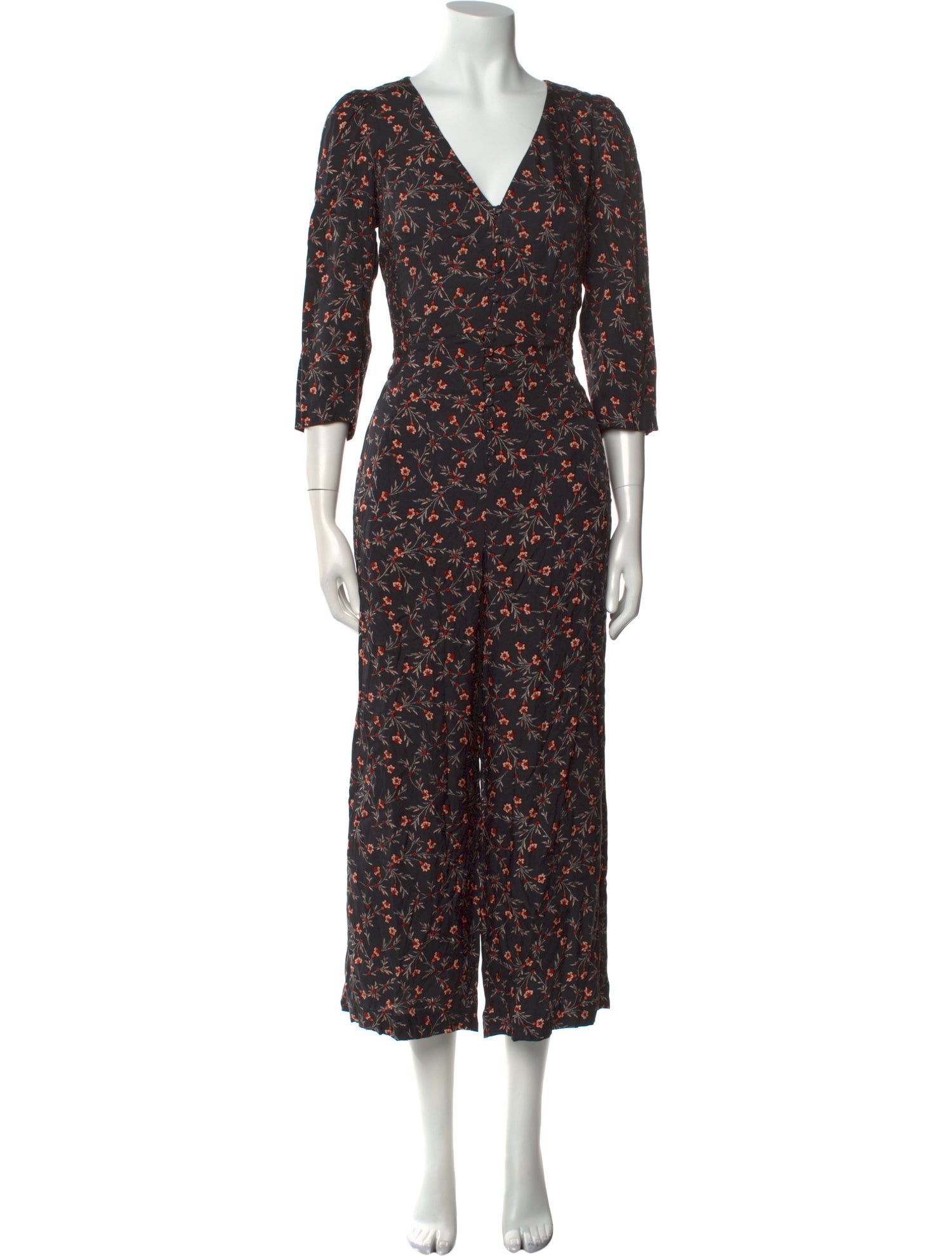 Rebecca Taylor Floral Print V-Neck Jumpsuit w/ Tags