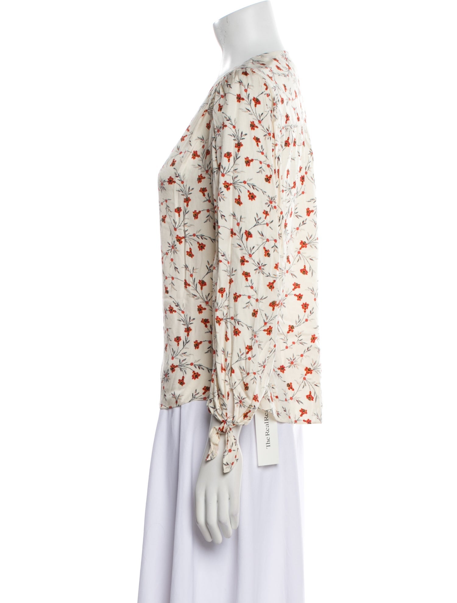 Rebecca Taylor Floral Print V-Neck Blouse