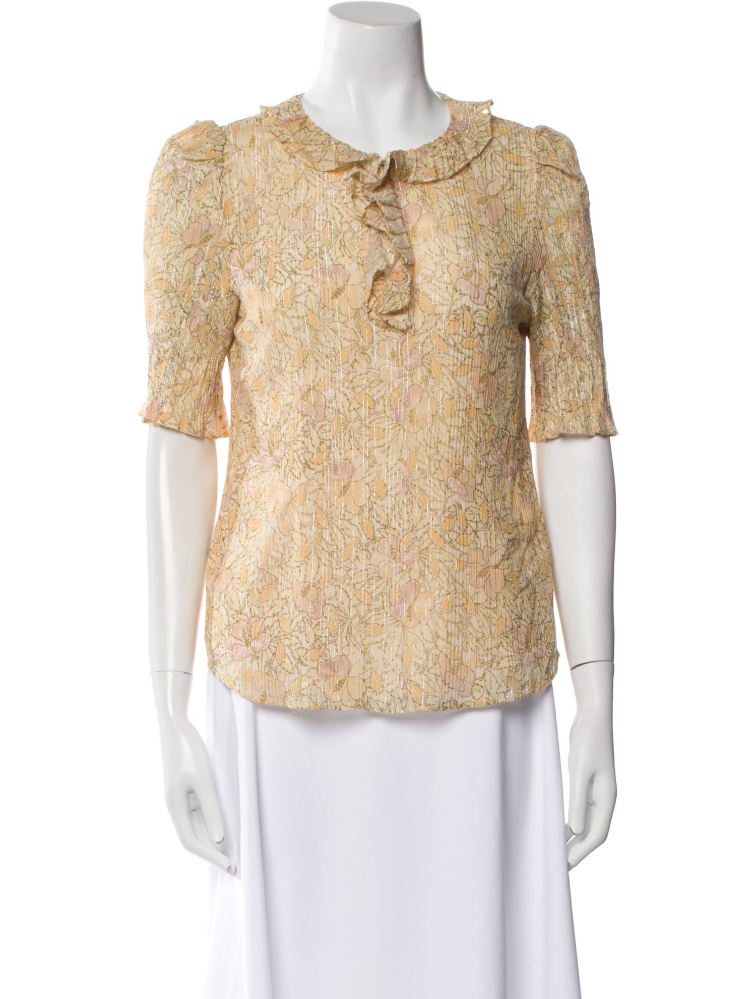 Rebecca Taylor Floral Print Crew Neck Blouse w/ Tags