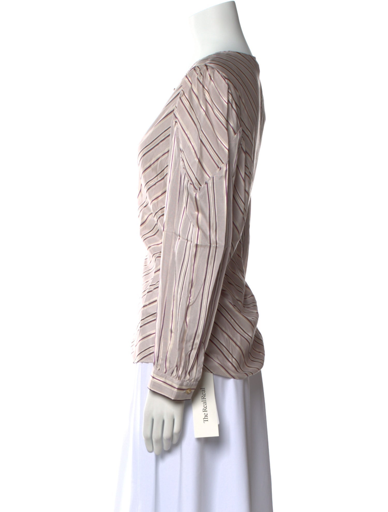 Tailored by Rebecca Taylor Silk Striped Blouse w/ Tags