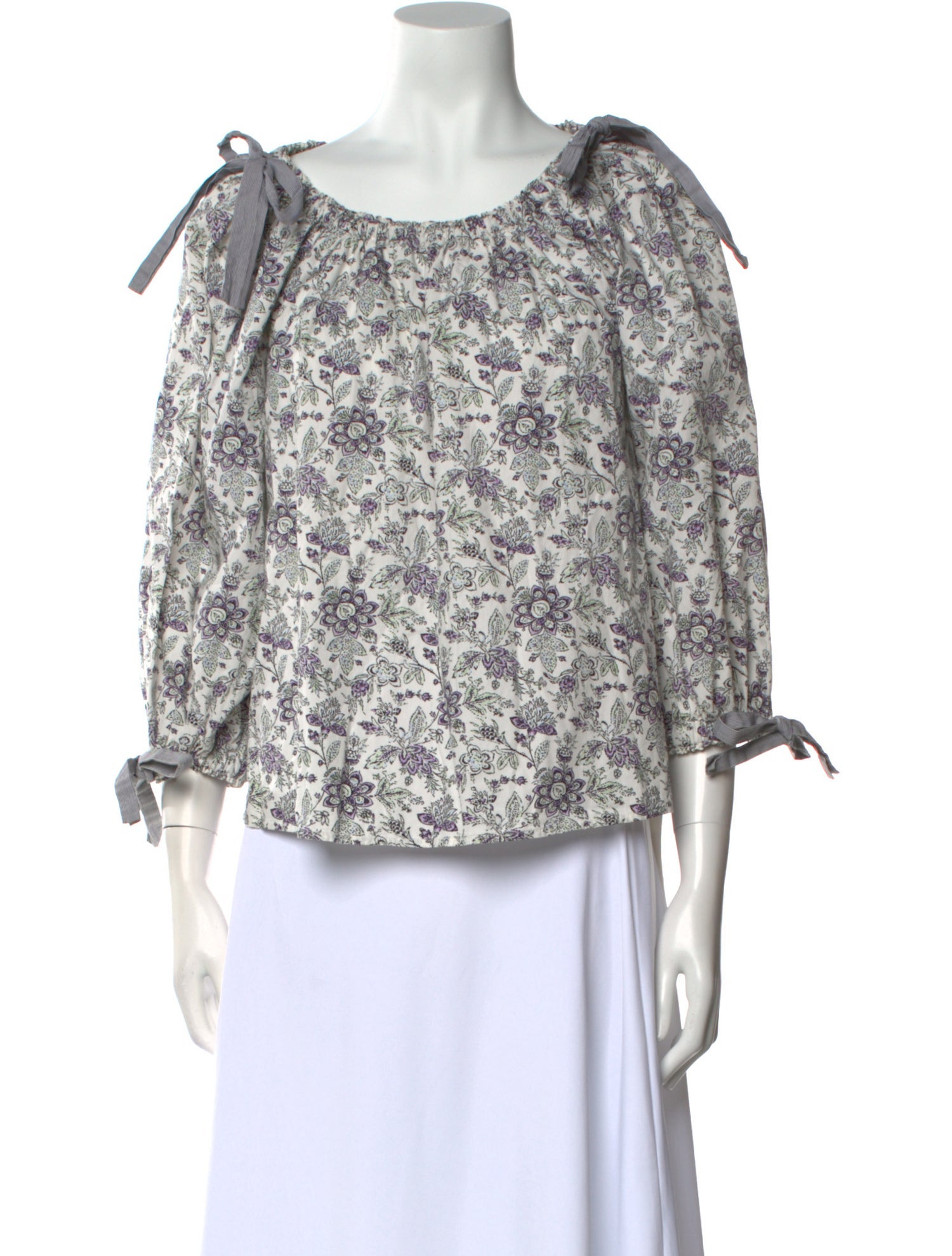 La Vie Rebecca Taylor Floral Print Scoop Neck Blouse w/ Tags
