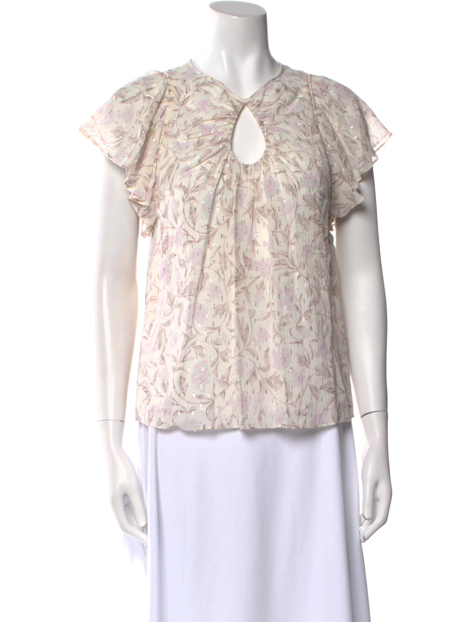 Rebecca Taylor Floral Print V-Neck Blouse