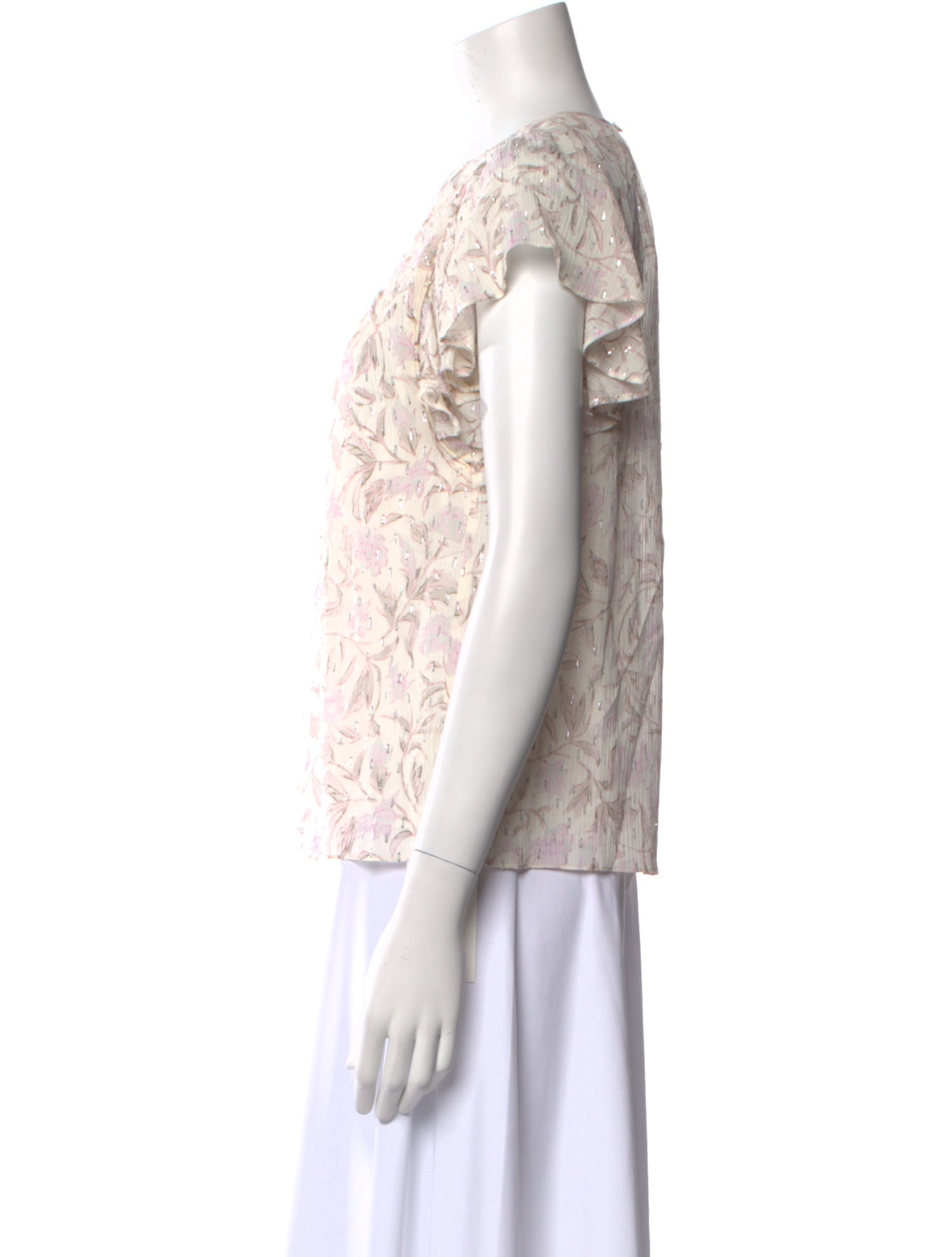 Rebecca Taylor Floral Print V-Neck Blouse