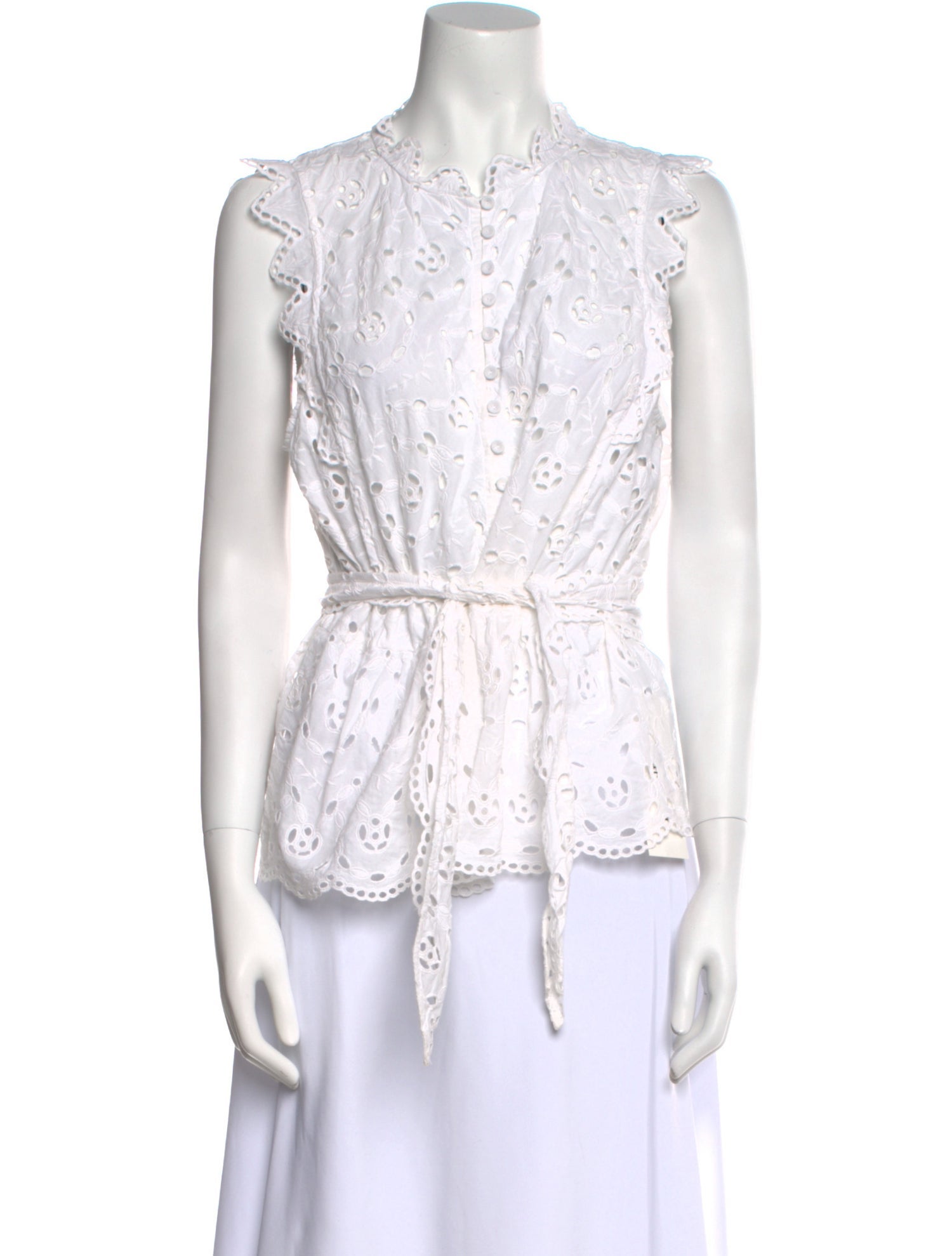 Rebecca Taylor Lace Pattern Mock Neck Blouse