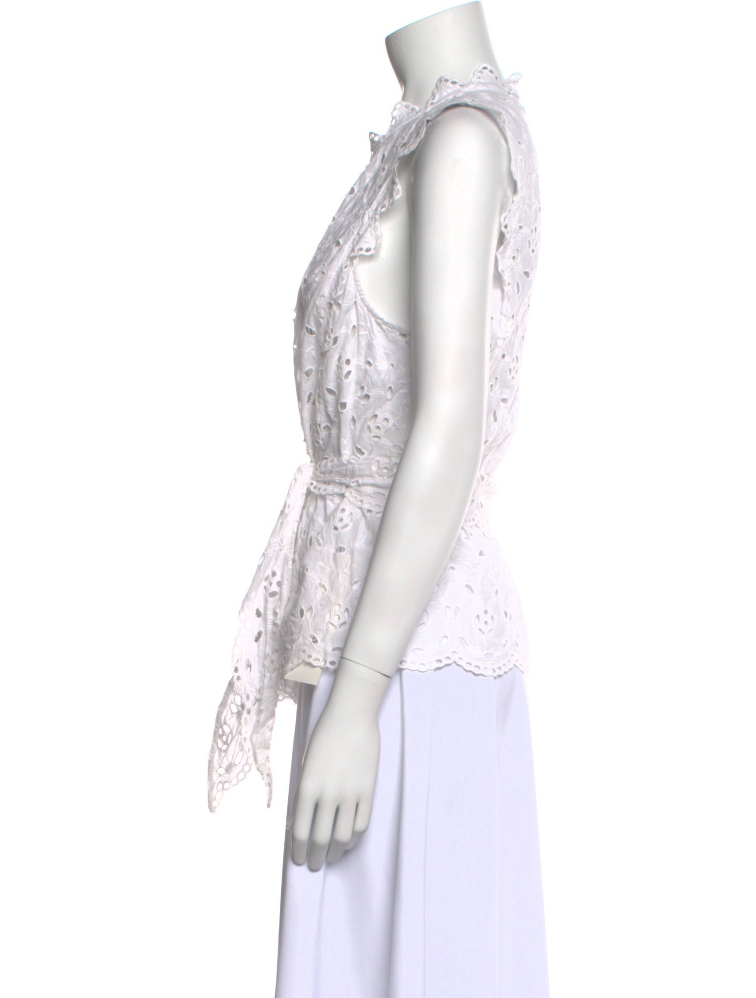 Rebecca Taylor Lace Pattern Mock Neck Blouse