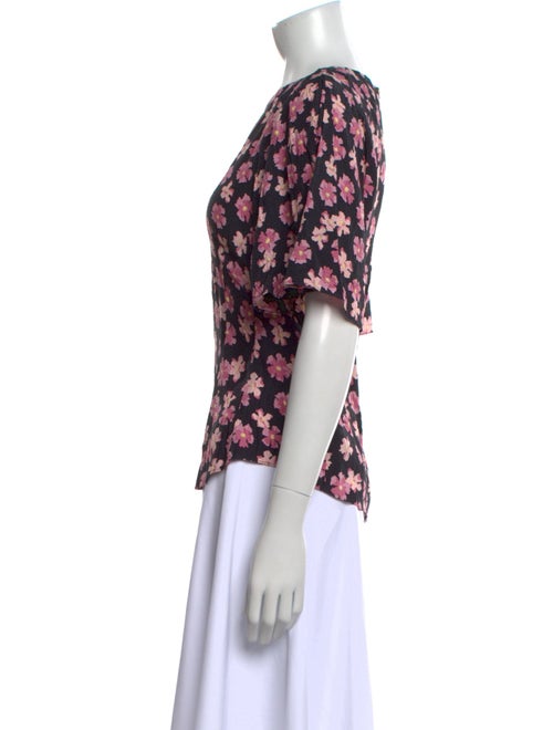 Rebecca Taylor Silk Floral Print T-Shirt