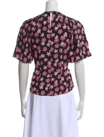 Rebecca Taylor Silk Floral Print T-Shirt