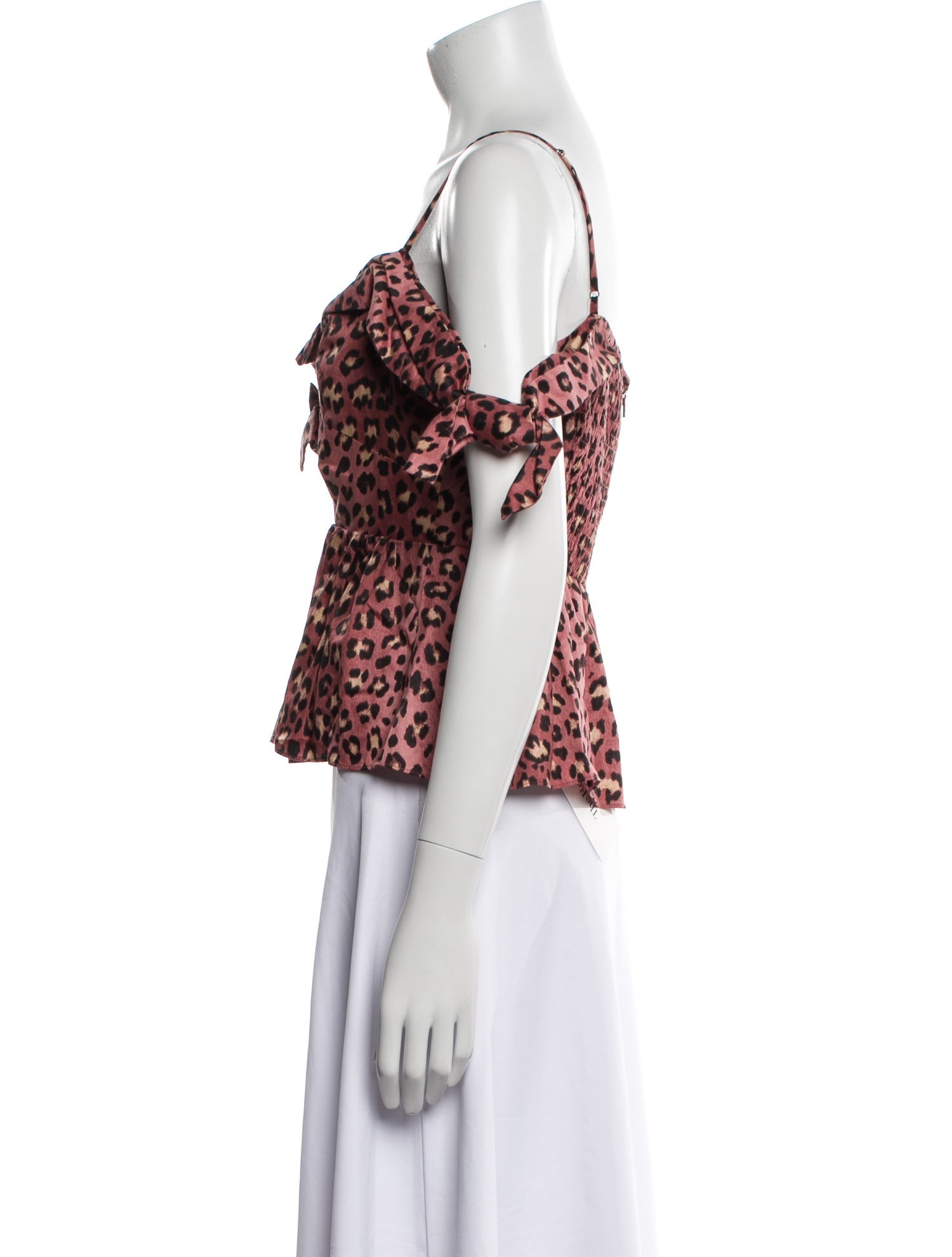 Rebecca Taylor Floral Print Square Neckline Crop Top