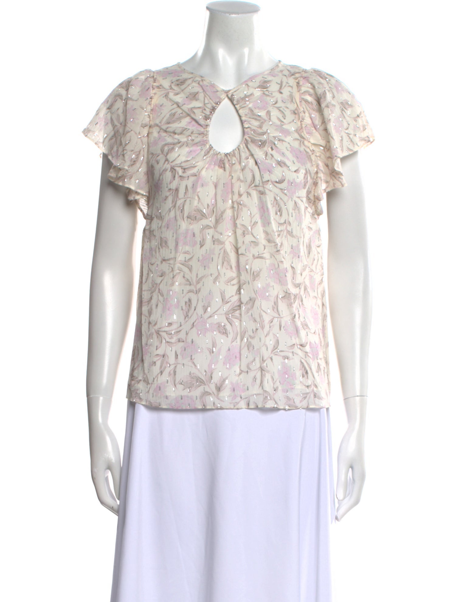 Rebecca Taylor Floral Print V-Neck Blouse