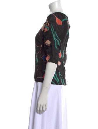 Rebecca Taylor Silk Floral Print Crop Top