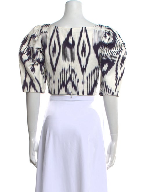 Rebecca Taylor Printed Scoop Neck Crop Top