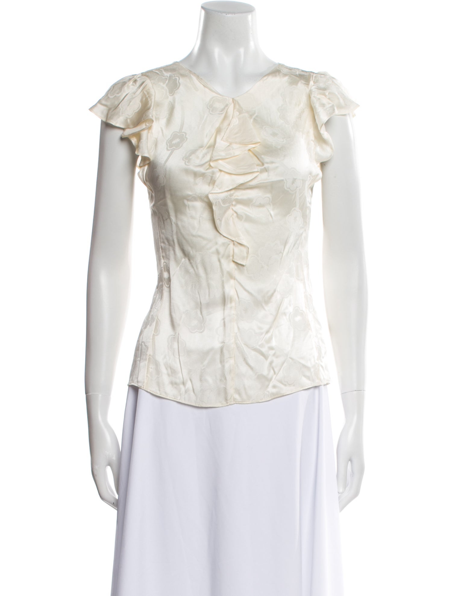 Rebecca Taylor V-Neck Short Sleeve Blouse