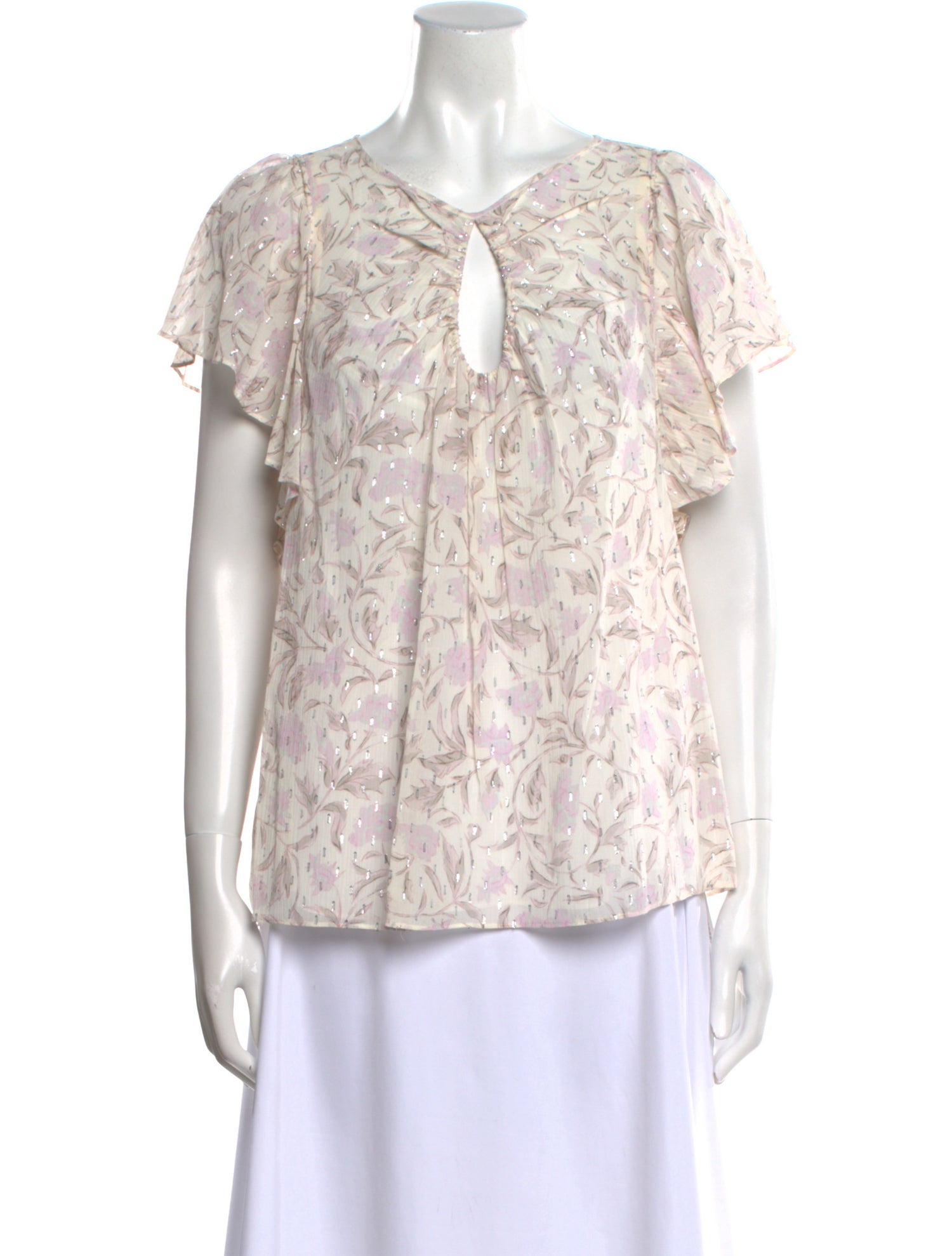 Rebecca Taylor Floral Print V-Neck Blouse w/ Tags