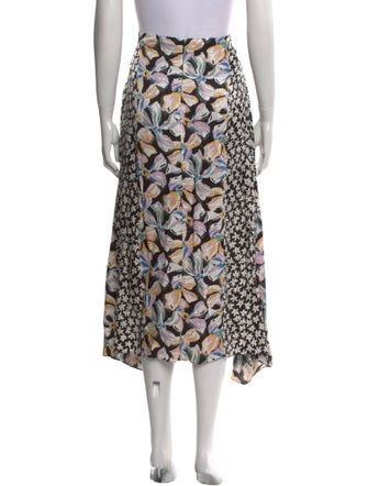 Rebecca Taylor Floral Print Midi Length Skirt