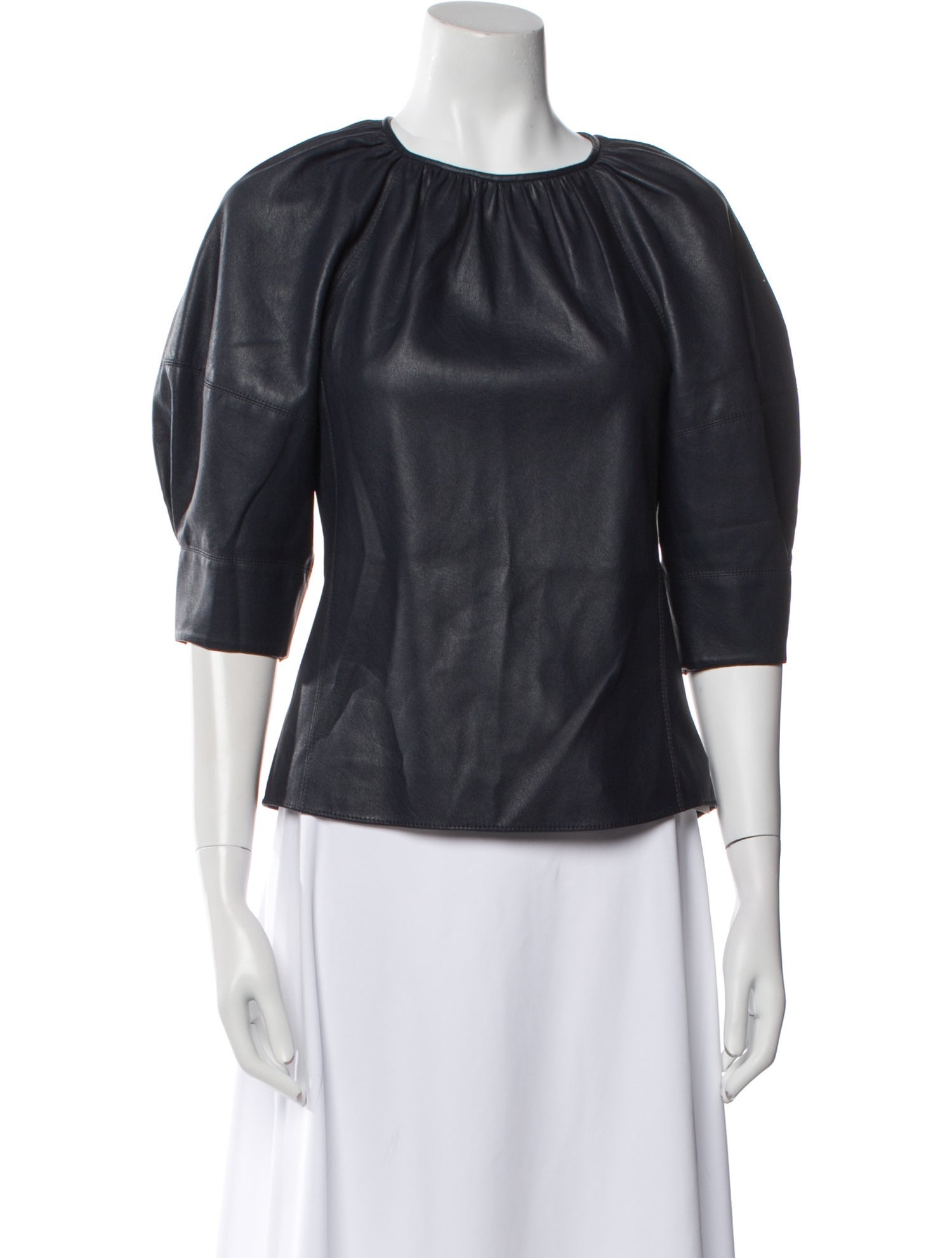 Rebecca Taylor Bateau Neckline Three-Quarter Sleeve Blouse