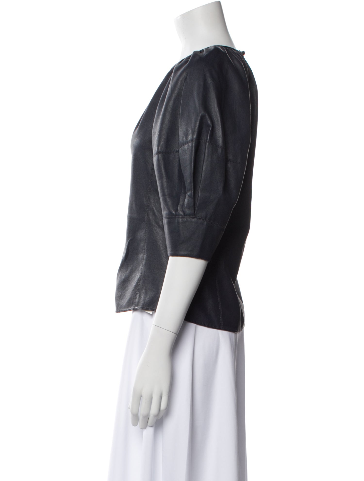 Rebecca Taylor Bateau Neckline Three-Quarter Sleeve Blouse