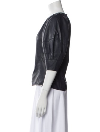 Rebecca Taylor Bateau Neckline Three-Quarter Sleeve Blouse