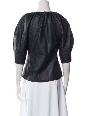 Rebecca Taylor Bateau Neckline Three-Quarter Sleeve Blouse