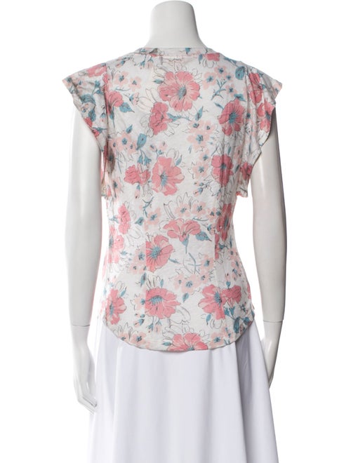 Rebecca Taylor Linen Floral Print T-Shirt