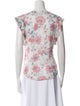 Rebecca Taylor Linen Floral Print T-Shirt
