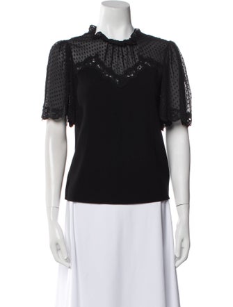 Rebecca Taylor Crew Neck Short Sleeve Top