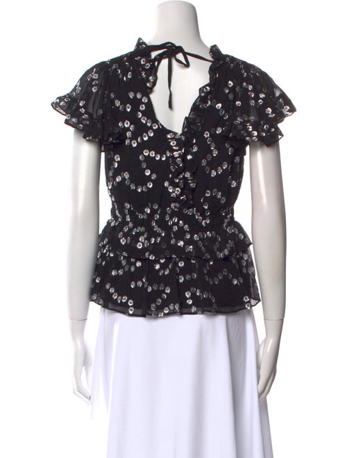 Rebecca Taylor Silk Lace Pattern Blouse