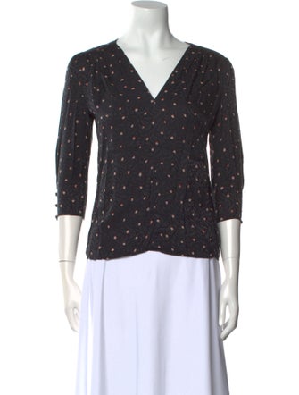 Rebecca Taylor Printed V-Neck Top