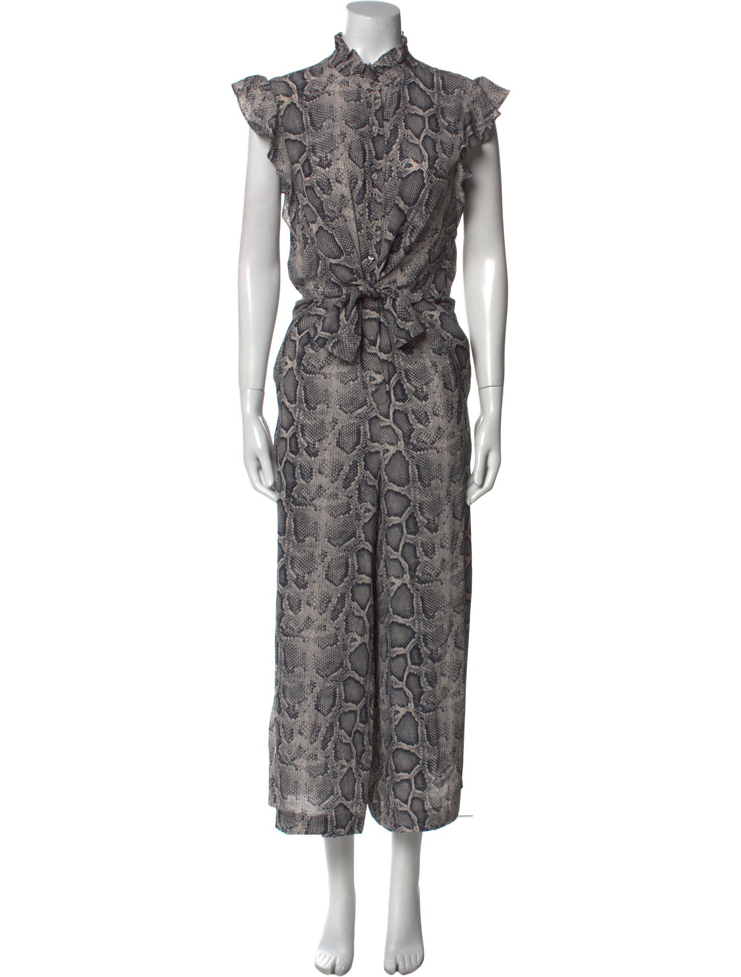 Rebecca Taylor Silk Animal Print Jumpsuit