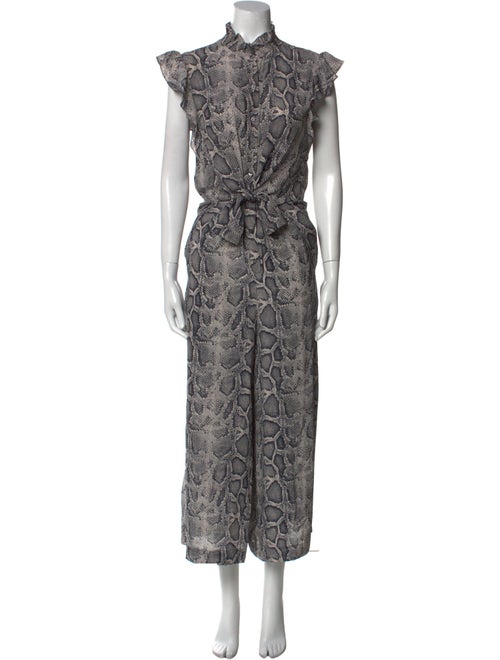 Rebecca Taylor Silk Animal Print Jumpsuit