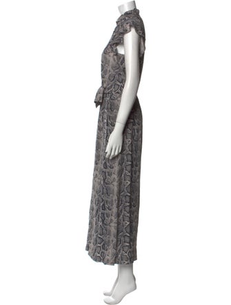 Rebecca Taylor Silk Animal Print Jumpsuit