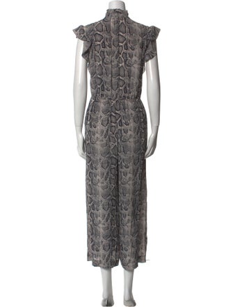 Rebecca Taylor Silk Animal Print Jumpsuit
